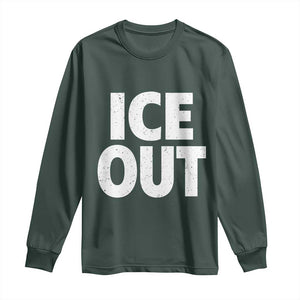 Ice Out Long Sleeve Shirt Abolish Ice Protest Statement TS11 Dark Forest Green Print Your Wear