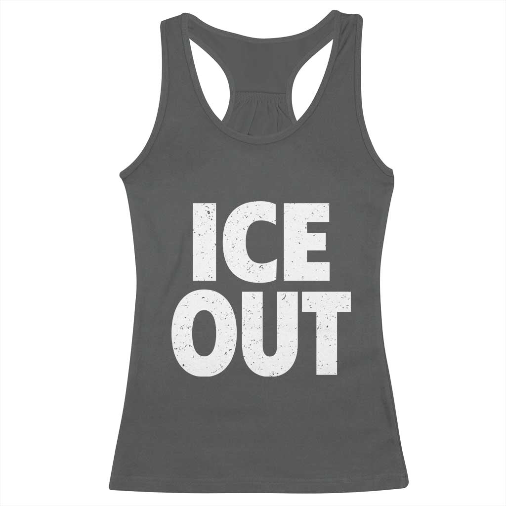Ice Out Racerback Tank Top Abolish Ice Protest Statement TS11 Dark Heather Print Your Wear