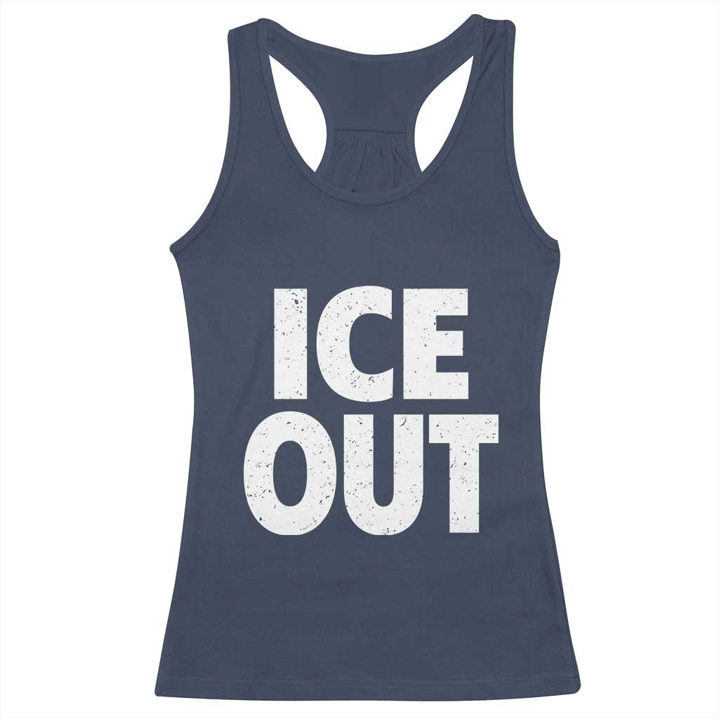 Ice Out Racerback Tank Top Abolish Ice Protest Statement TS11 Navy Print Your Wear