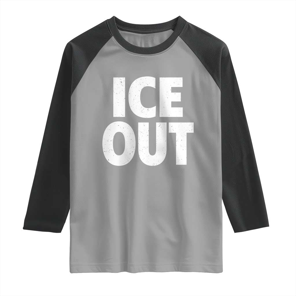 Ice Out Raglan Shirt Abolish Ice Protest Statement TS11 Sport Gray Black Print Your Wear