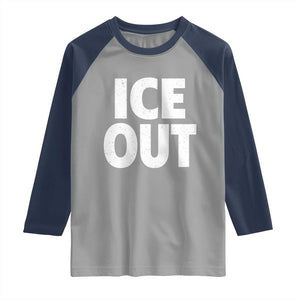 Ice Out Raglan Shirt Abolish Ice Protest Statement TS11 Sport Gray Navy Print Your Wear