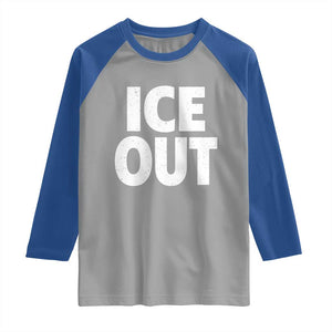 Ice Out Raglan Shirt Abolish Ice Protest Statement TS11 Sport Gray Royal Print Your Wear