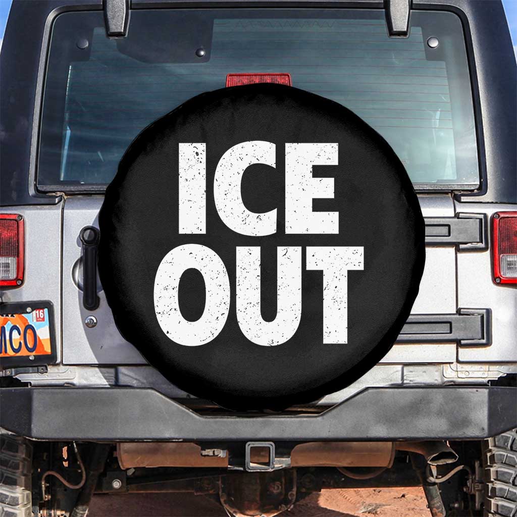 Ice Out Spare Tire Cover Abolish Ice Protest Statement TS11 No hole Black Print Your Wear