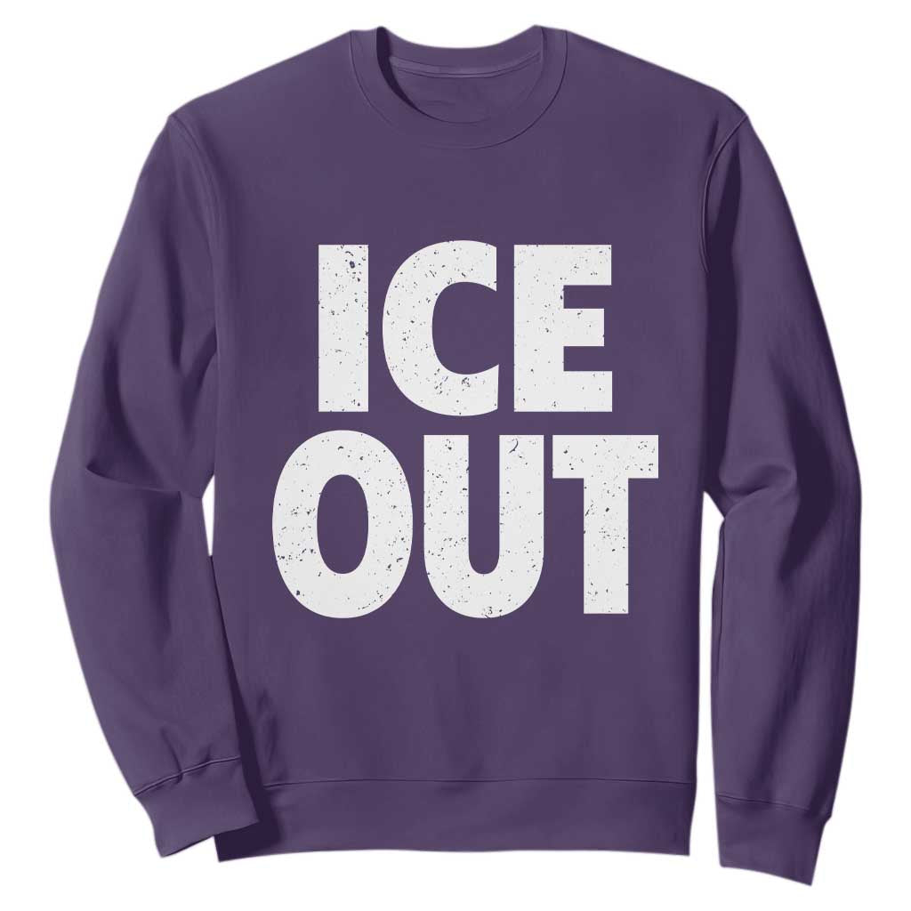Ice Out Sweatshirt Abolish Ice Protest Statement TS11 Purple Print Your Wear