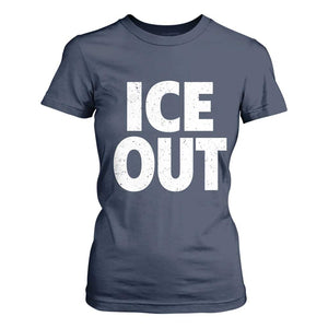 Ice Out T Shirt For Women Abolish Ice Protest Statement TS11 Navy Print Your Wear