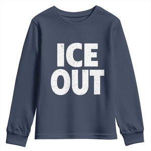 Ice Out Youth Sweatshirt Abolish Ice Protest Statement TS11 Navy Print Your Wear