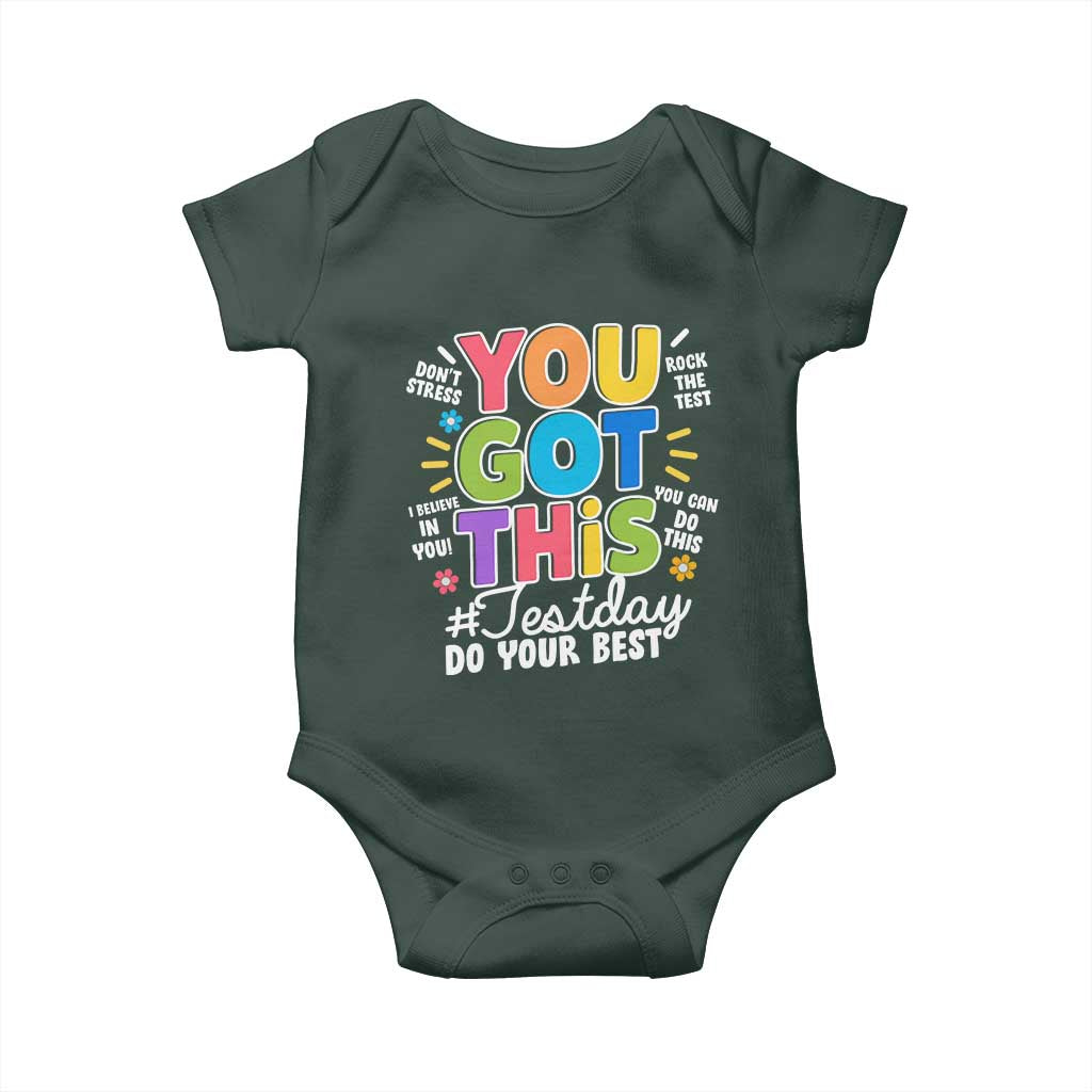 Funny Test Day You Got This Do Your Best Baby Onesie Colorful Flowers TS11 Print Your Wear