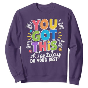 Funny Test Day You Got This Do Your Best Sweatshirt Colorful Flowers TS11 Purple Print Your Wear