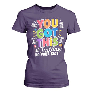 Funny Test Day You Got This Do Your Best T Shirt For Women Colorful Flowers TS11 Purple Print Your Wear