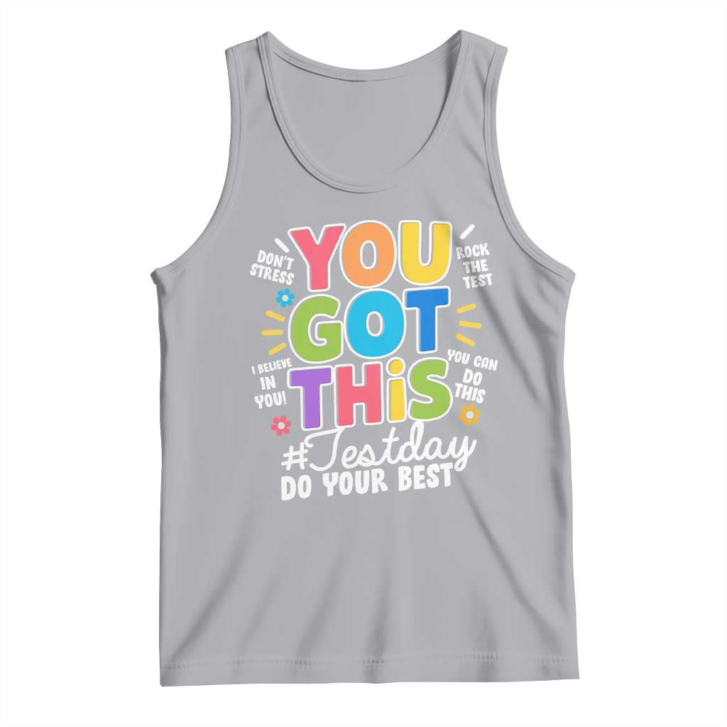 Funny Test Day You Got This Do Your Best Tank Top Colorful Flowers TS11 Athletic Heather Print Your Wear