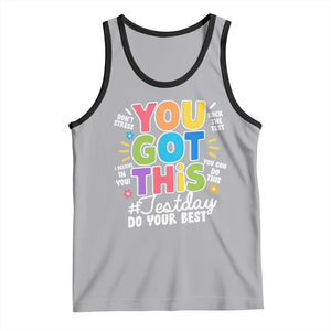 Funny Test Day You Got This Do Your Best Tank Top Colorful Flowers TS11 Athletic Heather Black Print Your Wear