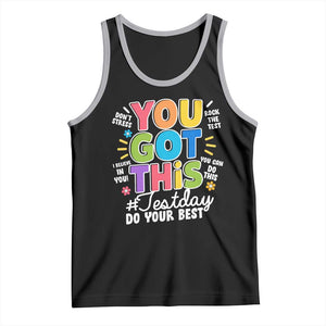 Funny Test Day You Got This Do Your Best Tank Top Colorful Flowers TS11 Black Athletic Heather Print Your Wear