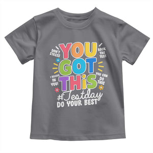 Funny Test Day You Got This Do Your Best Toddler T Shirt Colorful Flowers TS11 Charcoal Print Your Wear