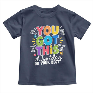 Funny Test Day You Got This Do Your Best Toddler T Shirt Colorful Flowers TS11 Navy Print Your Wear