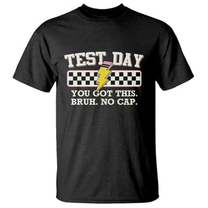 Funny Test Day You Got This Bruh No Cap T Shirt Teacher Pencil Lightning Bolt TS11 Black Print Your Wear