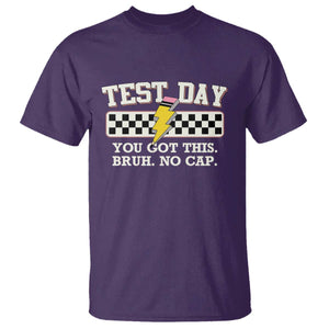 Funny Test Day You Got This Bruh No Cap T Shirt Teacher Pencil Lightning Bolt TS11 Purple Print Your Wear