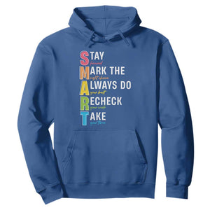 SMART Stay Focused Mark The Right Choice Hoodie Test Day Teacher TS11 Royal Blue Print Your Wear