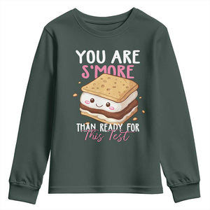 Funny You Are S'more Than Ready For This Test Youth Sweatshirt Test Day Teacher TS11 Dark Forest Green Print Your Wear