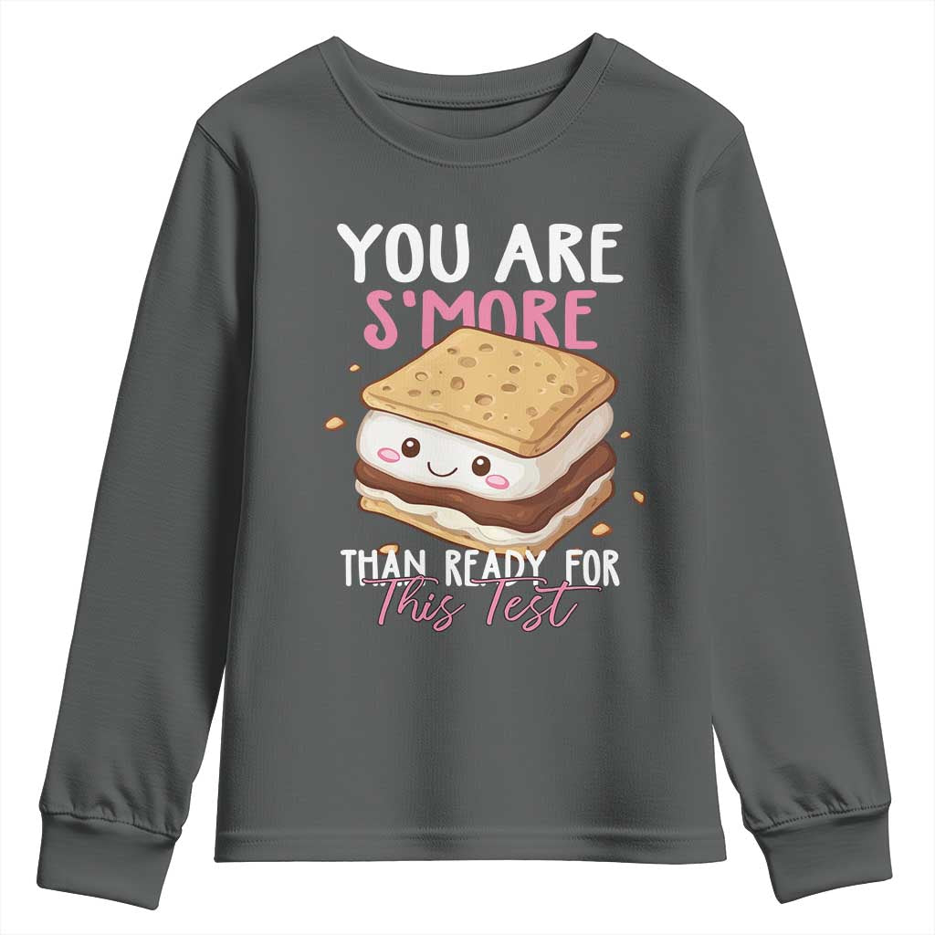 Funny You Are S'more Than Ready For This Test Youth Sweatshirt Test Day Teacher TS11 Dark Heather Print Your Wear