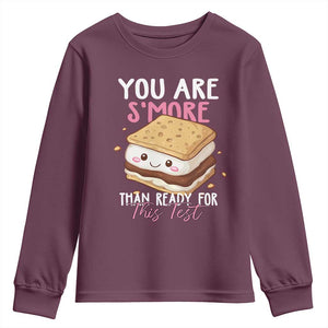 Funny You Are S'more Than Ready For This Test Youth Sweatshirt Test Day Teacher TS11 Maroon Print Your Wear