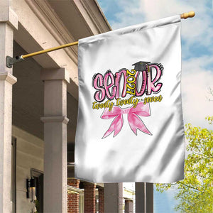 Funny Senior EST 2027 Graduation Garden Flag Twenty Twenty Seven Pink Bow TS11 Print Your Wear