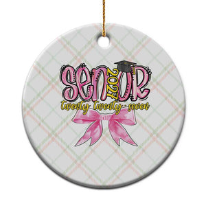Funny Senior EST 2027 Graduation Ceramic Ornament Twenty Twenty Seven Pink Bow TS11 1pc Christmas Plaid Print Your Wear