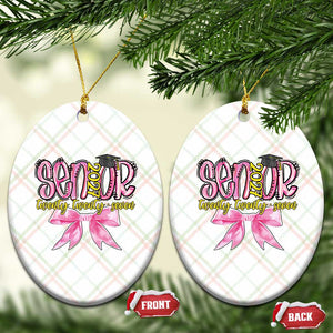 Funny Senior EST 2027 Graduation Ceramic Ornament Twenty Twenty Seven Pink Bow TS11 Print Your Wear