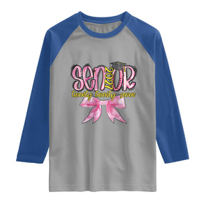 Funny Senior EST 2027 Graduation Raglan Shirt Twenty Twenty Seven Pink Bow TS11 Sport Gray Royal Print Your Wear