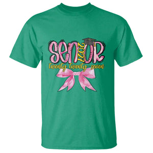 Funny Senior EST 2027 Graduation T Shirt Twenty Twenty Seven Pink Bow TS11 Irish Green Print Your Wear
