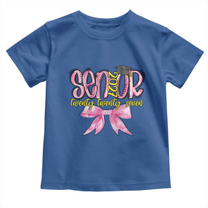 Funny Senior EST 2027 Graduation Toddler T Shirt Twenty Twenty Seven Pink Bow TS11 Royal Blue Print Your Wear