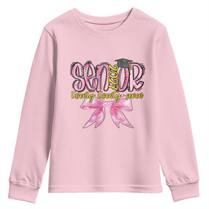 Funny Senior EST 2027 Graduation Youth Sweatshirt Twenty Twenty Seven Pink Bow TS11 Light Pink Print Your Wear