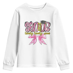 Funny Senior EST 2027 Graduation Youth Sweatshirt Twenty Twenty Seven Pink Bow TS11 White Print Your Wear