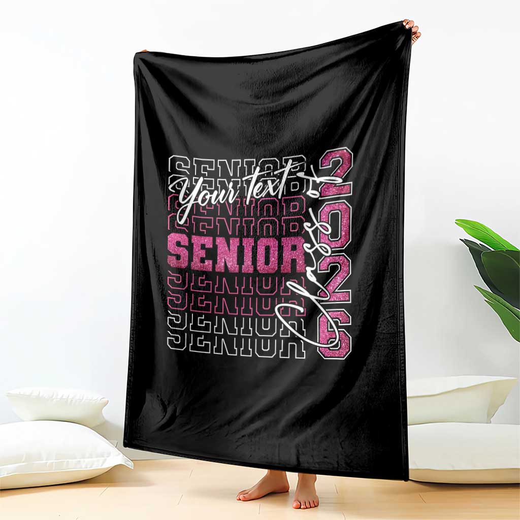 Personalized Senior 2026 Throw Blanket Custom Text Class Of 2026 Graduation Glitter Print TS11 Print Your Wear