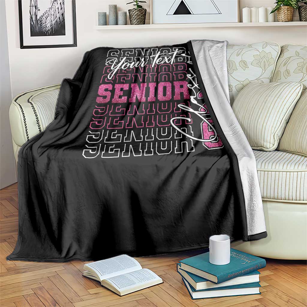 Personalized Senior 2026 Throw Blanket Custom Text Class Of 2026 Graduation Glitter Print TS11 Print Your Wear