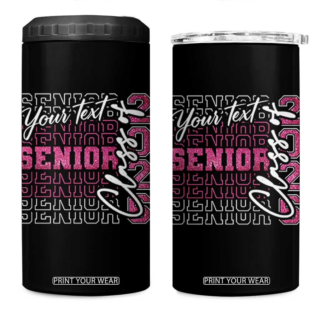Personalized Senior 2026 4 in 1 Can Cooler Tumbler Custom Text Class Of 2026 Graduation Glitter Print TS11 One Size: 16 oz Black Print Your Wear