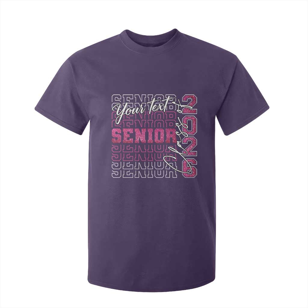 Personalized Senior 2026 T Shirt For Kid Custom Text Class Of 2026 Graduation Glitter Print TS11 Purple Print Your Wear