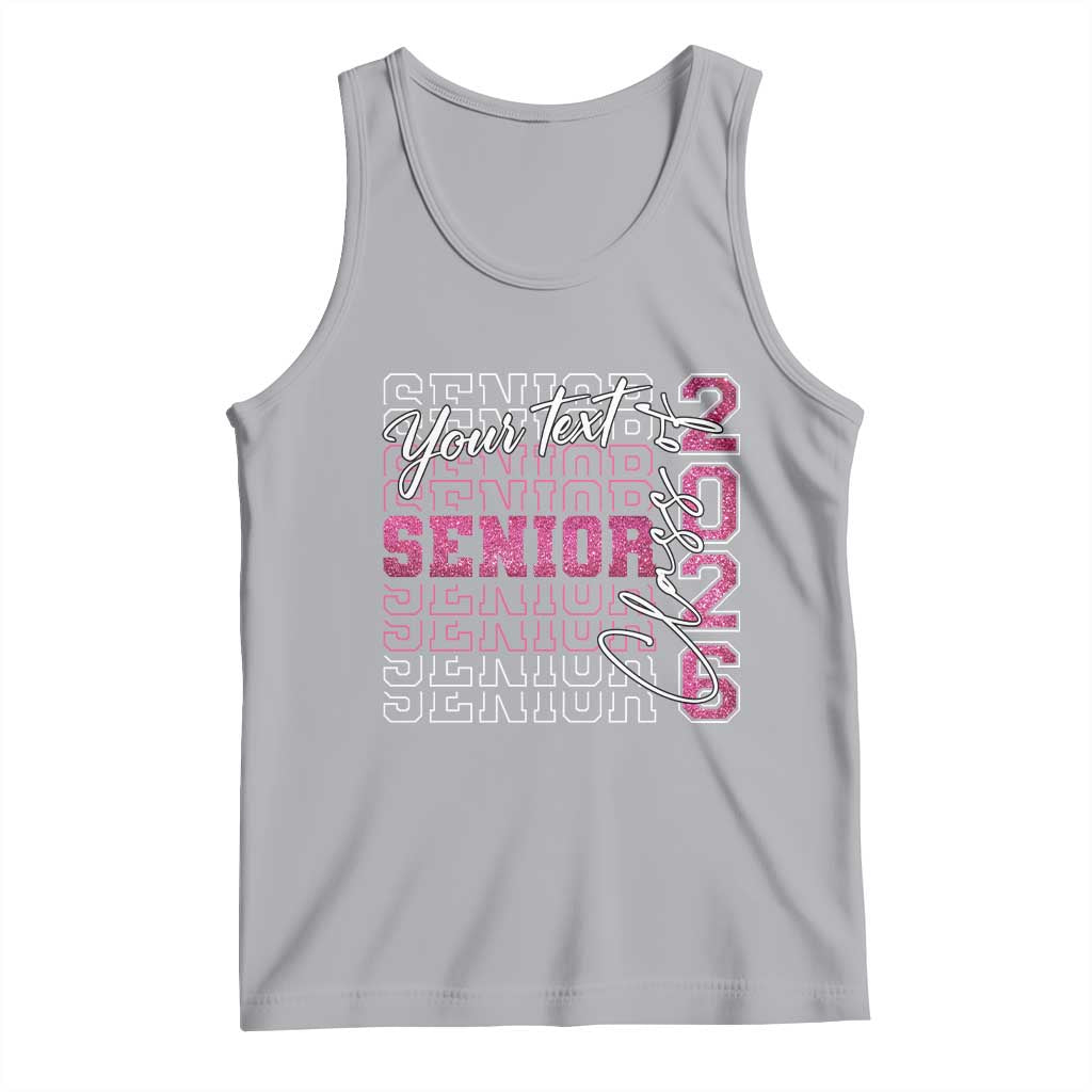 Personalized Senior 2026 Tank Top Custom Text Class Of 2026 Graduation Glitter Print TS11 Athletic Heather Print Your Wear