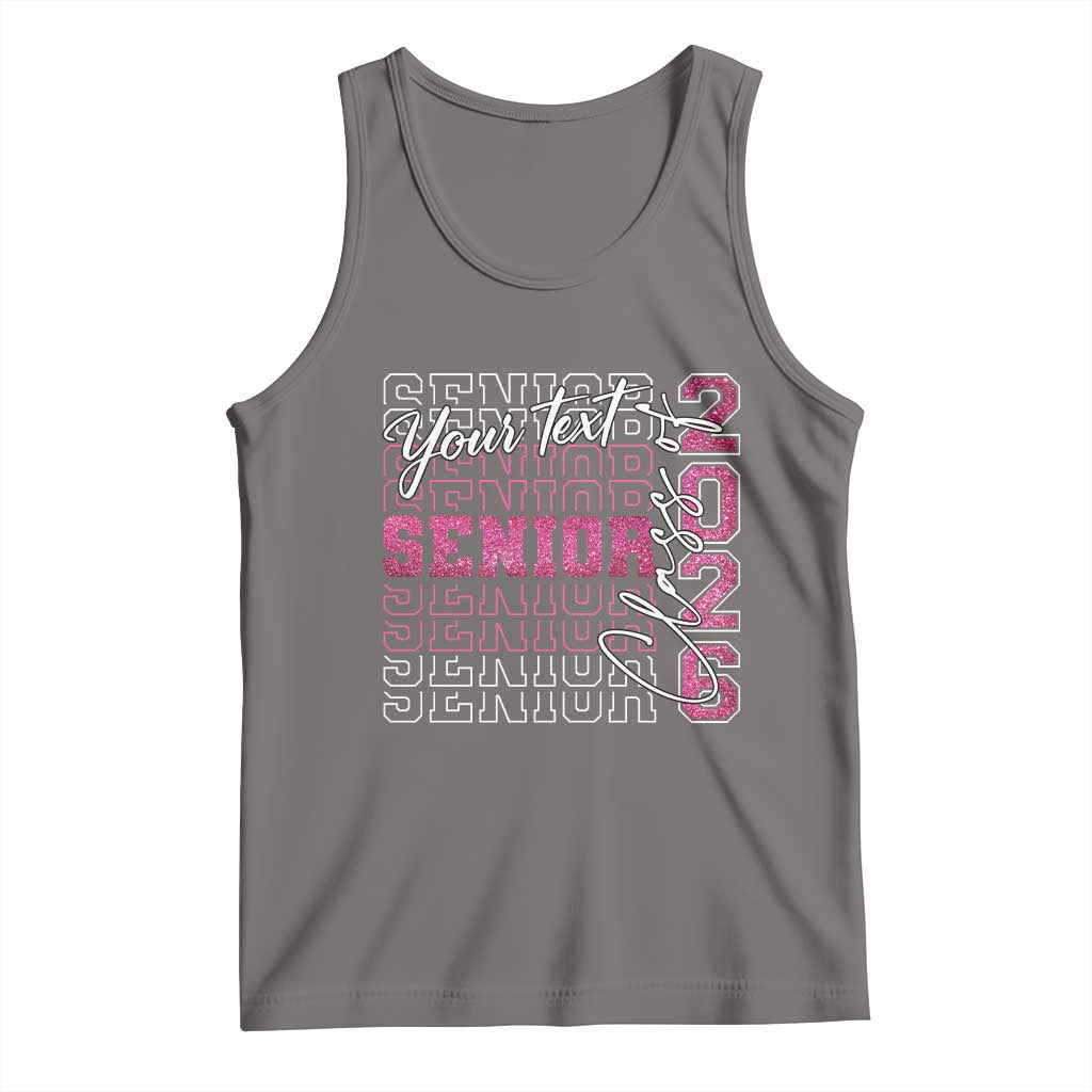 Personalized Senior 2026 Tank Top Custom Text Class Of 2026 Graduation Glitter Print TS11 Deep Heather Print Your Wear