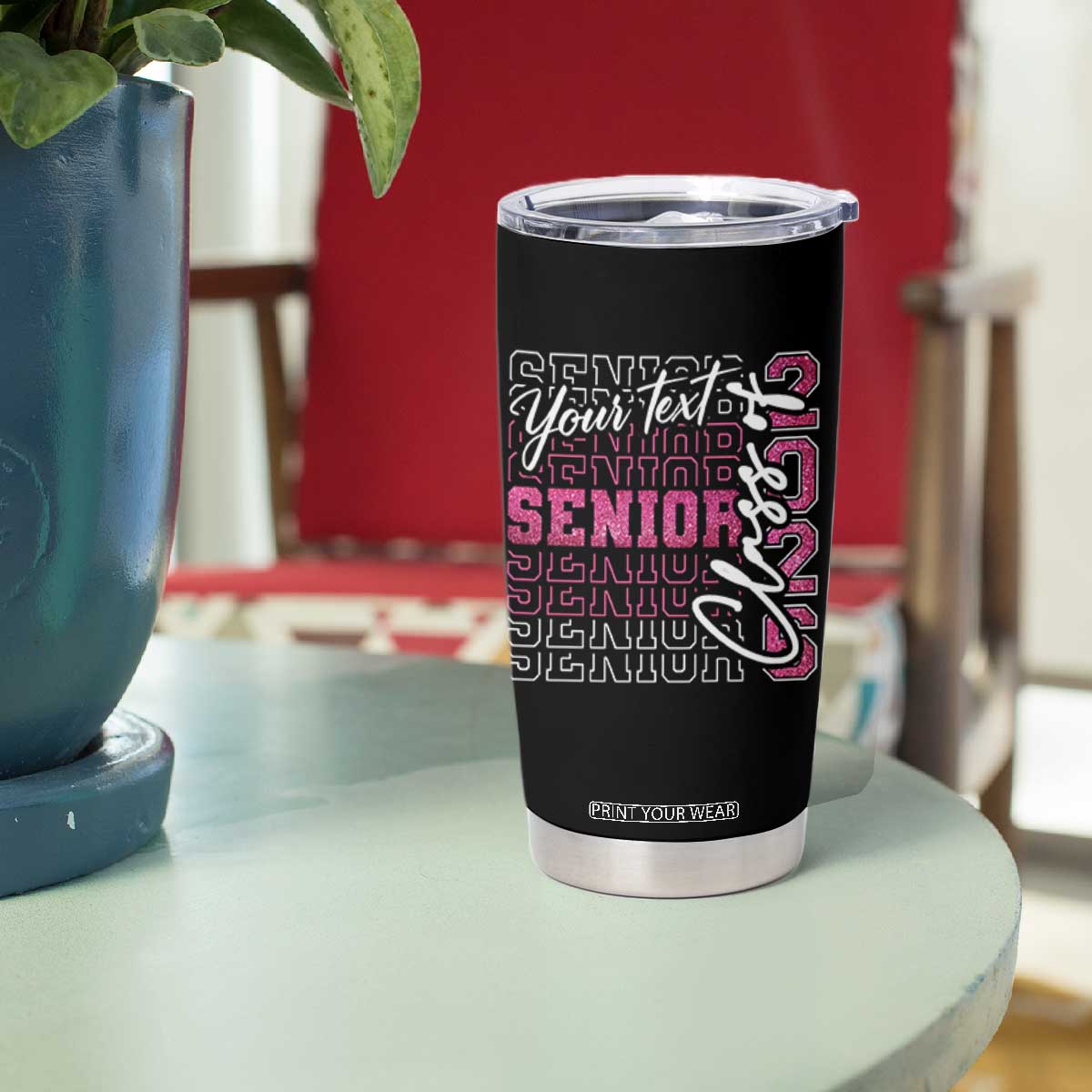 Personalized Senior 2026 Tumbler Cup Custom Text Class Of 2026 Graduation Glitter Print TS11 Print Your Wear
