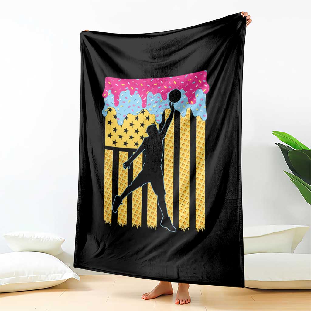 Basketball Ice Cream Drip American Flag Youth Players Throw Blanket TS11 Print Your Wear