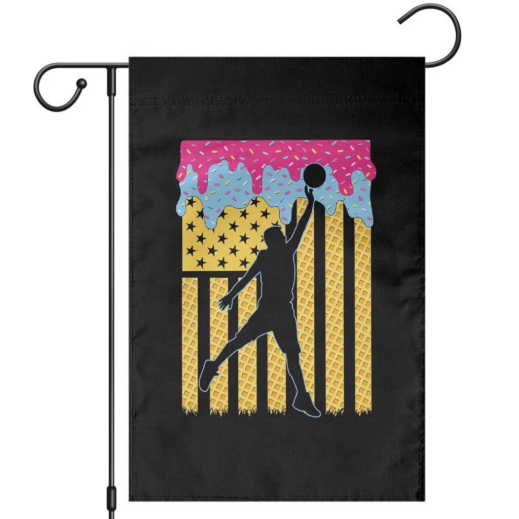 Basketball Ice Cream Drip American Flag Youth Players Garden Flag TS11 Black Print Your Wear
