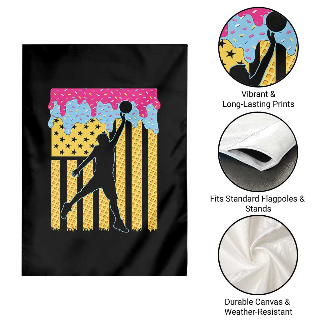 Basketball Ice Cream Drip American Flag Youth Players Garden Flag TS11 Print Your Wear