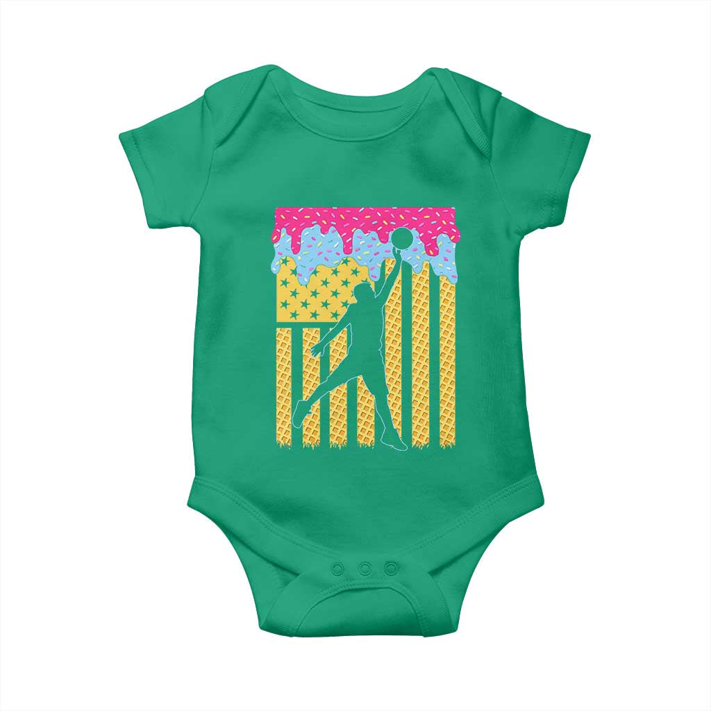 Basketball Ice Cream Drip American Flag Youth Players Baby Onesie TS11 Irish Green Print Your Wear