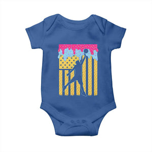 Basketball Ice Cream Drip American Flag Youth Players Baby Onesie TS11 Royal Blue Print Your Wear