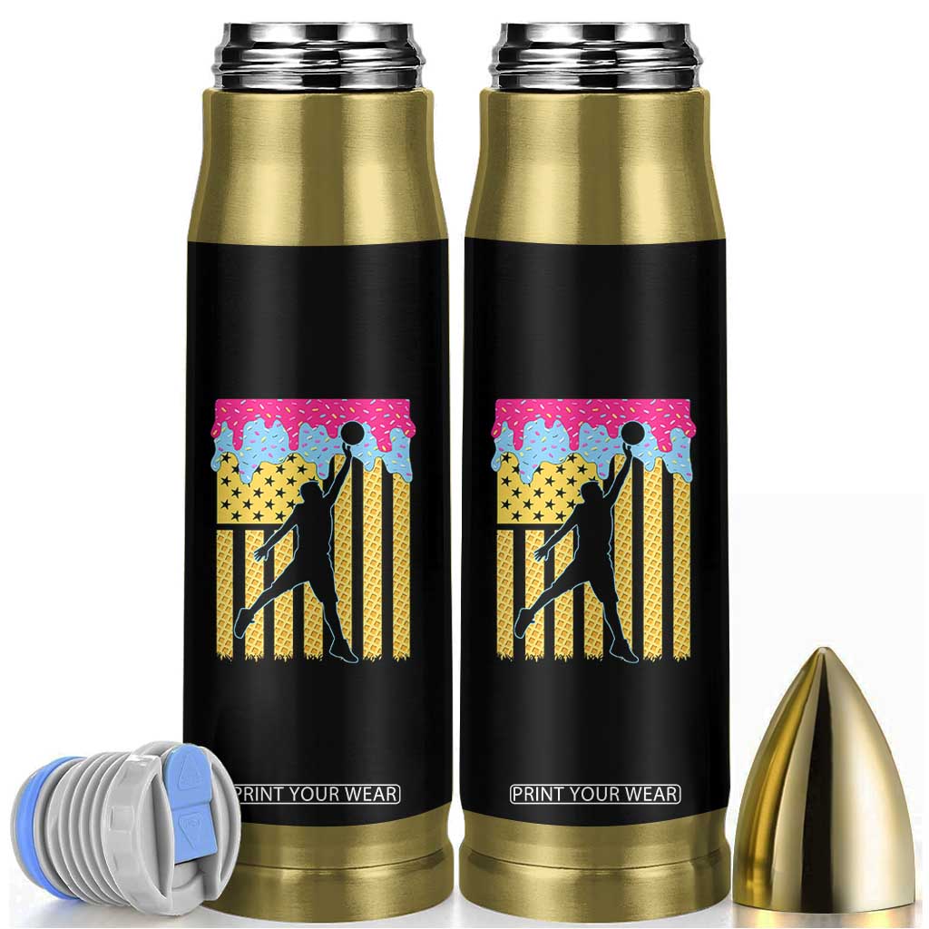 Basketball Ice Cream Drip American Flag Youth Players Bullet Tumbler TS11 Black Print Your Wear