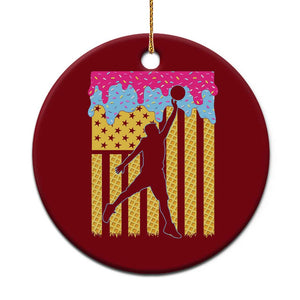 Basketball Ice Cream Drip American Flag Youth Players Ceramic Ornament TS11 1pc Red Print Your Wear