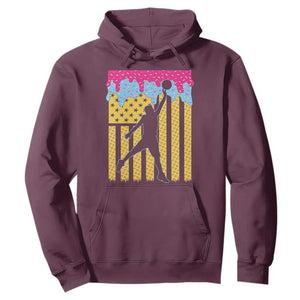 Basketball Ice Cream Drip American Flag Youth Players Hoodie TS11 Maroon Print Your Wear