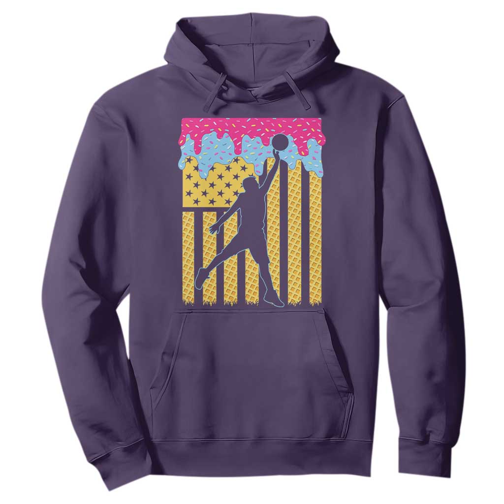 Basketball Ice Cream Drip American Flag Youth Players Hoodie TS11 Purple Print Your Wear