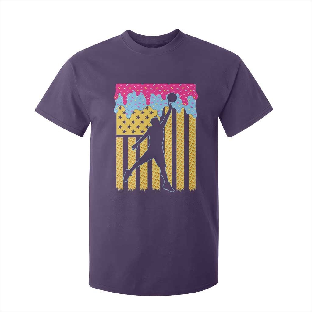 Basketball Ice Cream Drip American Flag Youth Players T Shirt For Kid TS11 Purple Print Your Wear