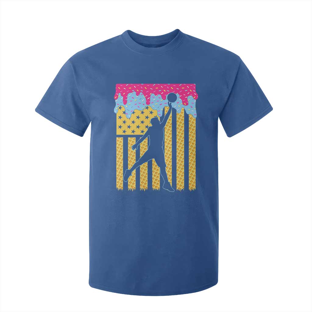 Basketball Ice Cream Drip American Flag Youth Players T Shirt For Kid TS11 Royal Blue Print Your Wear